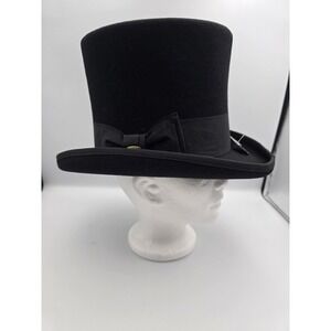 NWT Top hat Size Large, Black, Wool, Handmade,  Impeccable Flawless Design